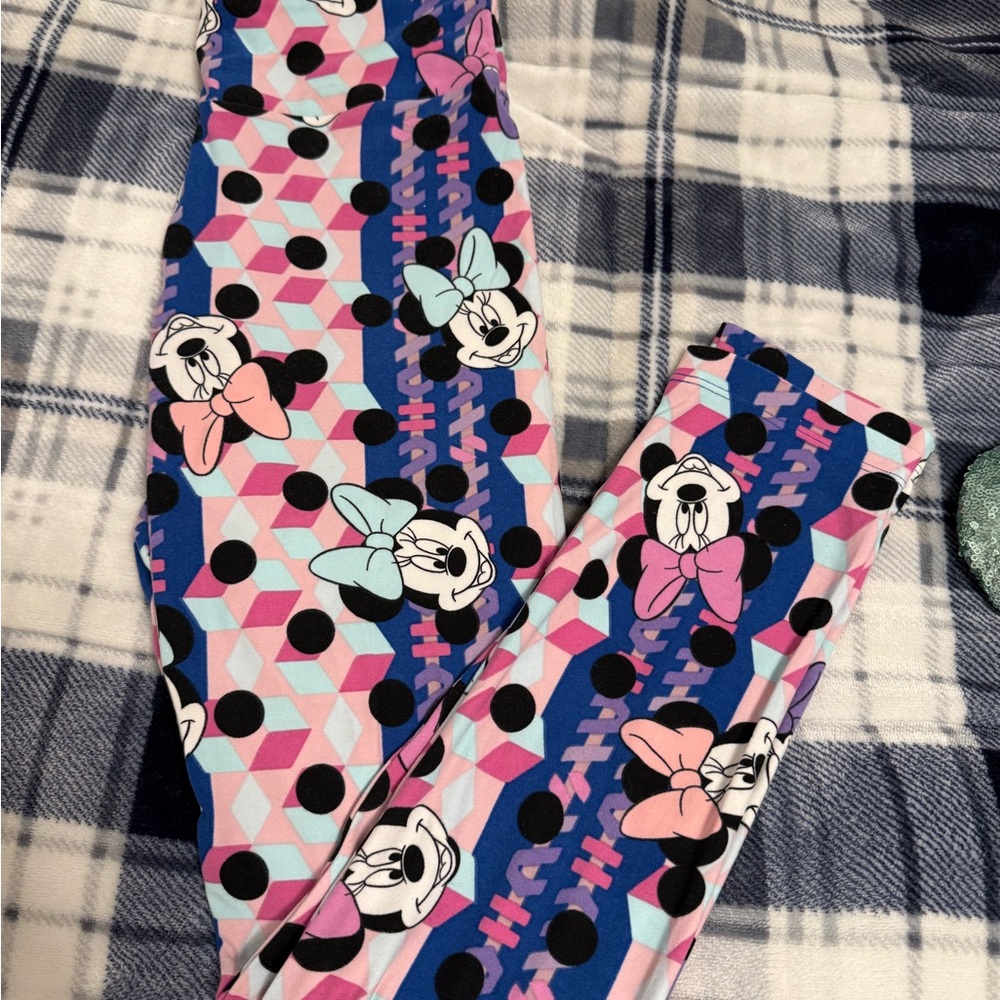 LuLaRoe Blue and Pink Disney Leggings